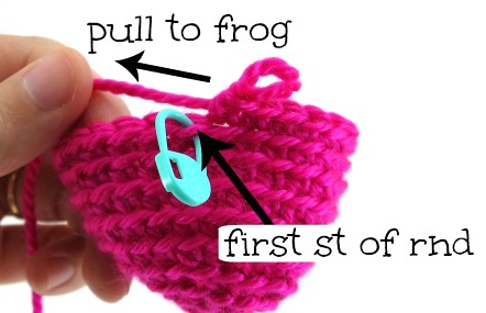 Use 5: mark start of round while frogging