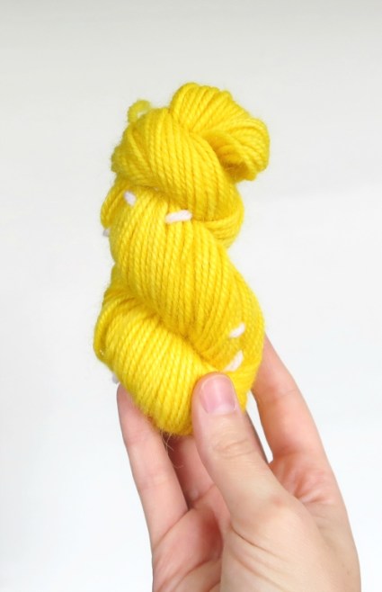 hand dyed yarn using Wilton icing colours and the sun