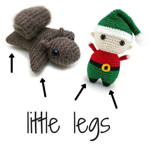 Stuffing little legs in amigurumi