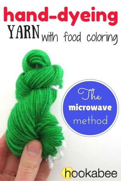 hand dyeing yarn with food coloring in the microwave by @hookabee